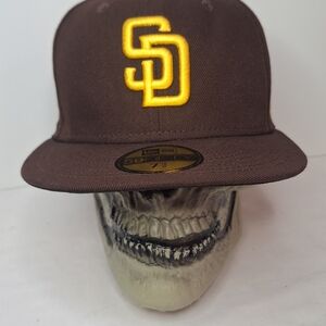 Brown and Yellow Fitted Cap